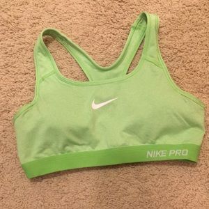Lime Green Classic Nike Pro Sports Bra